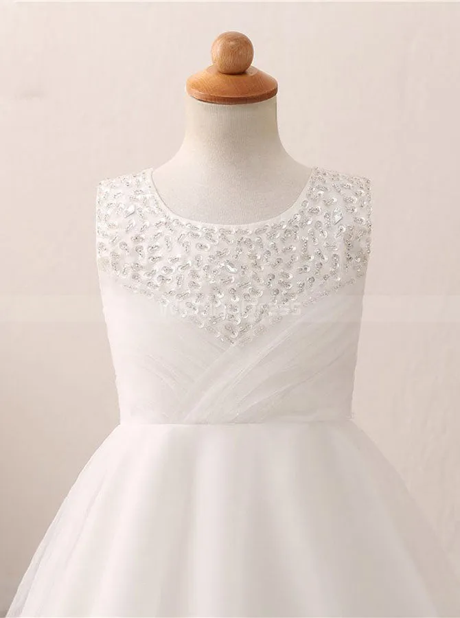 A-line Flower Girl Dresses,Full Length Flower Girl Dress,Lovely Flower Girl Dress,FD00056