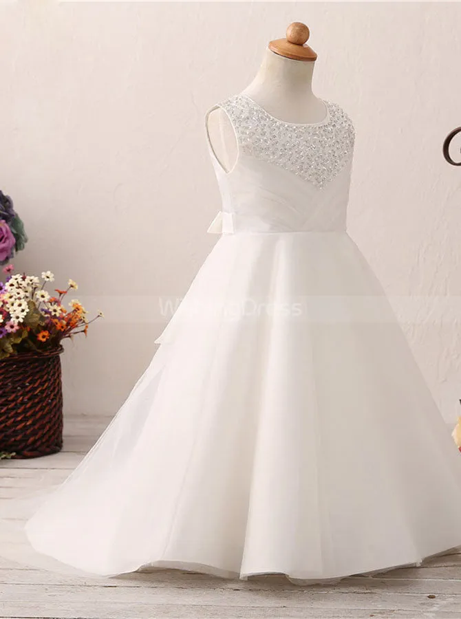 A-line Flower Girl Dresses,Full Length Flower Girl Dress,Lovely Flower Girl Dress,FD00056