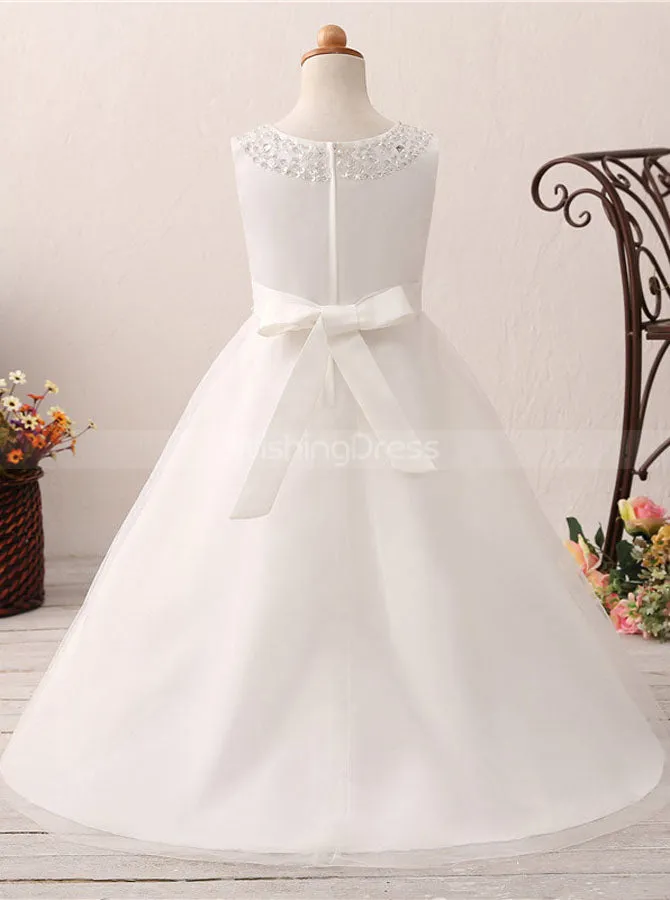 A-line Flower Girl Dresses,Full Length Flower Girl Dress,Lovely Flower Girl Dress,FD00056