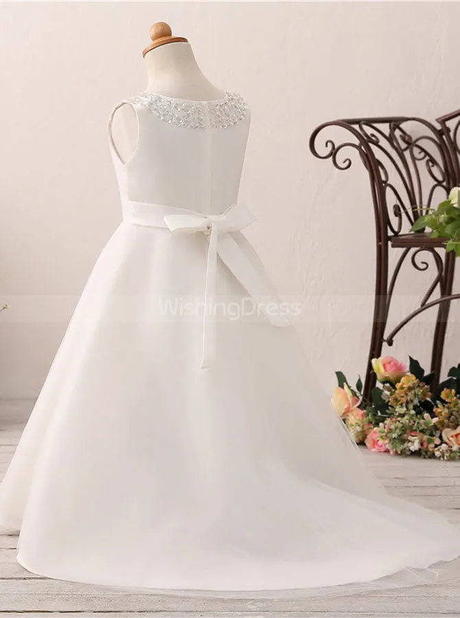 A-line Flower Girl Dresses,Full Length Flower Girl Dress,Lovely Flower Girl Dress,FD00056