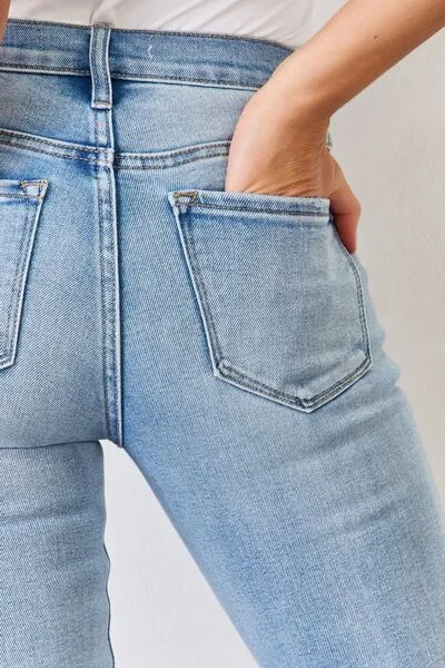 Adelaide Mid Rise Y2K Slit Bootcut Jeans by Kancan