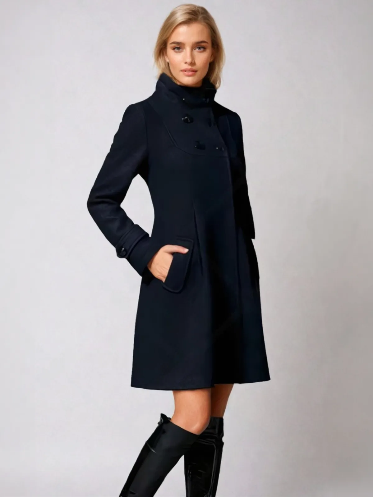 Aseel - Trench Coat with Hood and Side Pockets