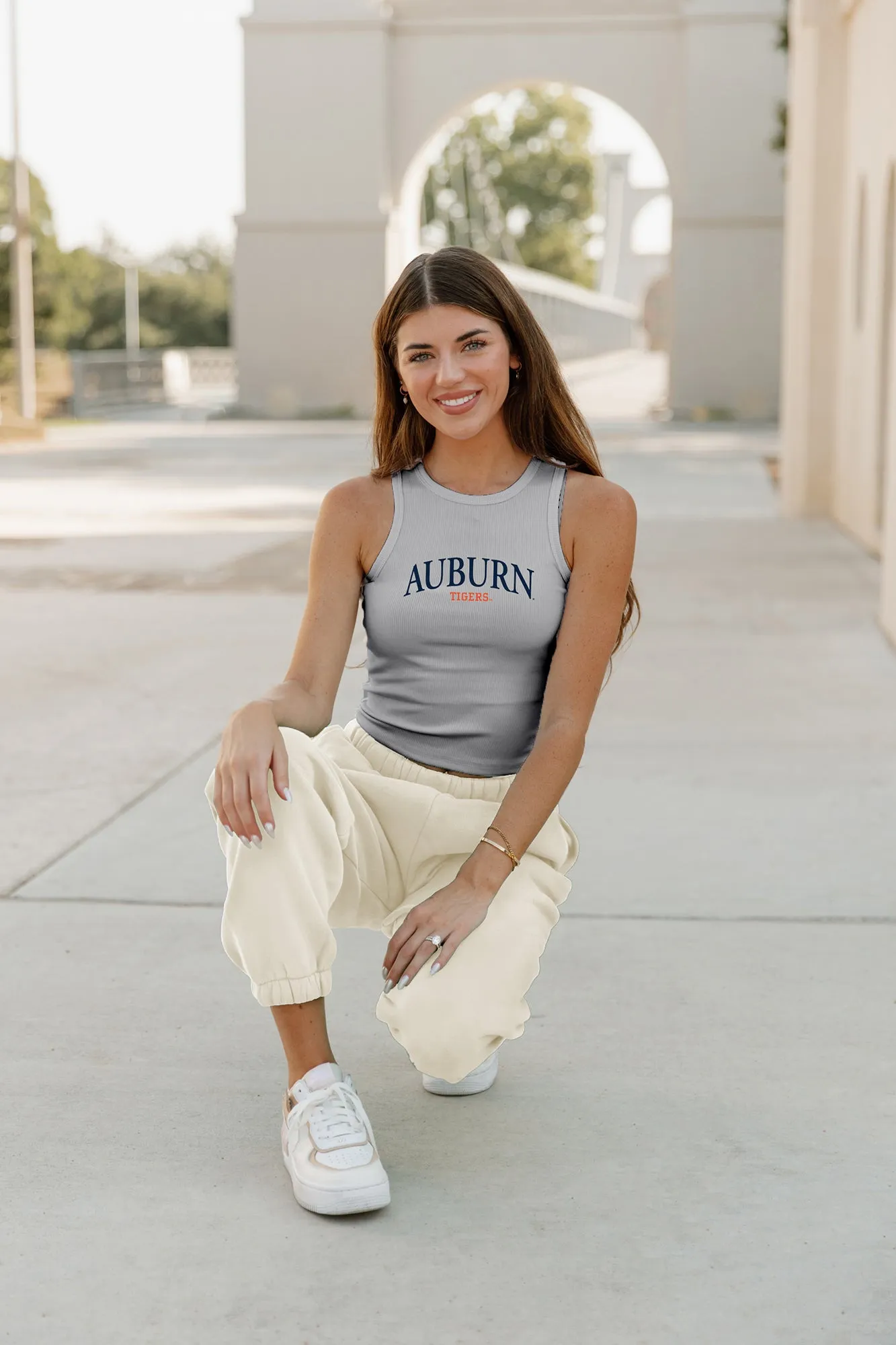 AUBURN TIGERS PLAY THE FIELD ESSENTIAL RIBBED CROP TANK BY MADI PREWETT TROUTT