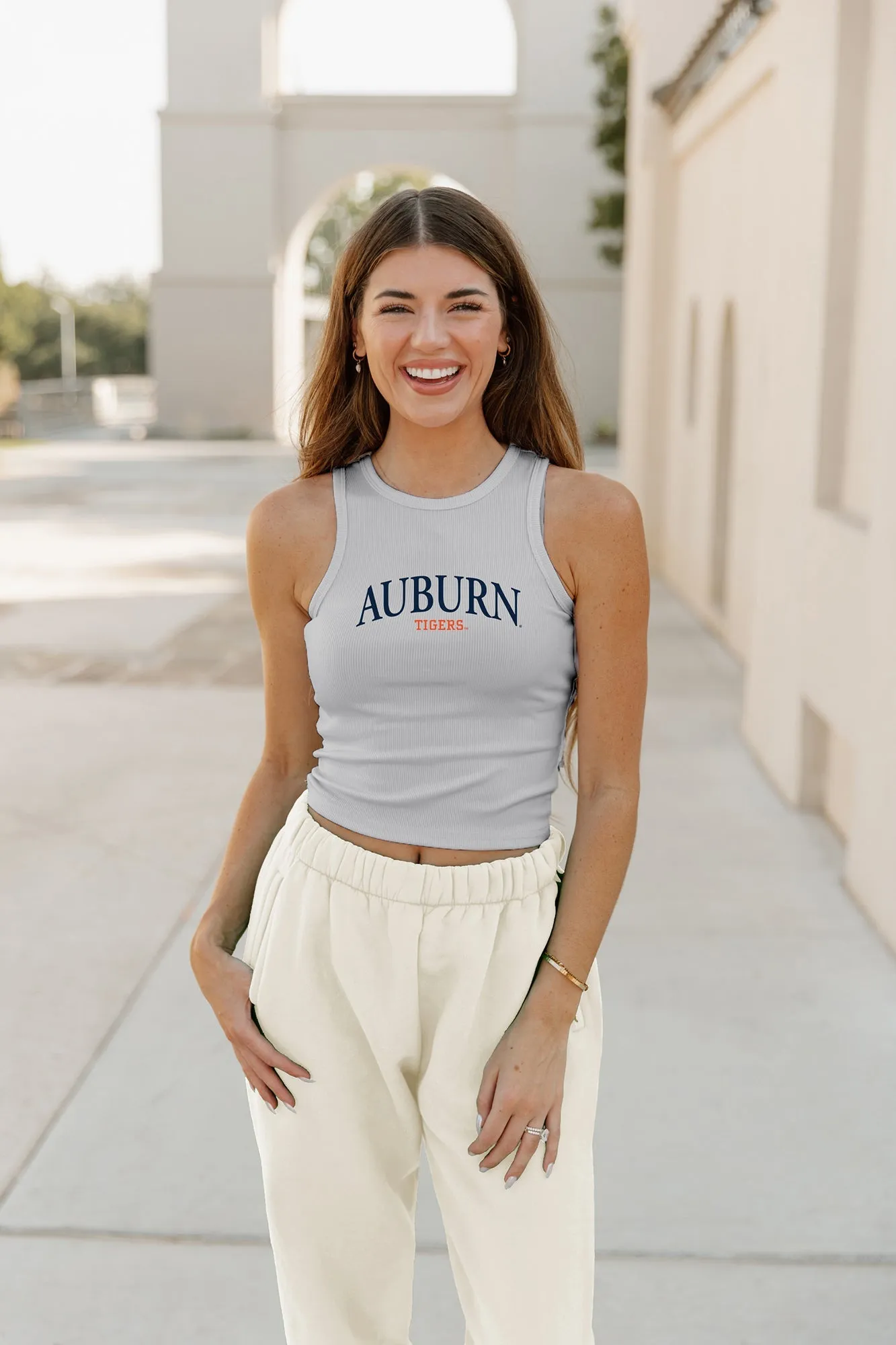 AUBURN TIGERS PLAY THE FIELD ESSENTIAL RIBBED CROP TANK BY MADI PREWETT TROUTT