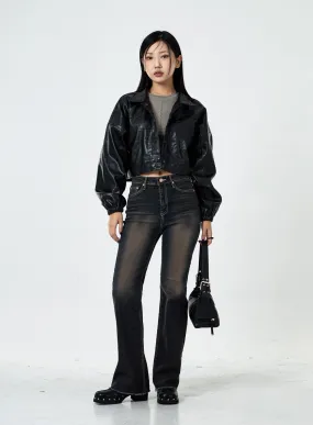 Basic Washed Bootcut Jeans CS07
