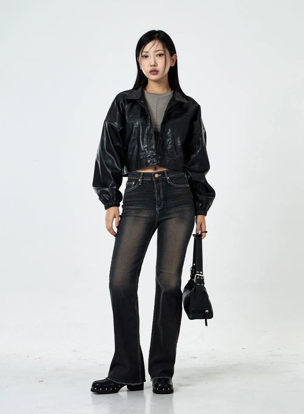 Basic Washed Bootcut Jeans CS07