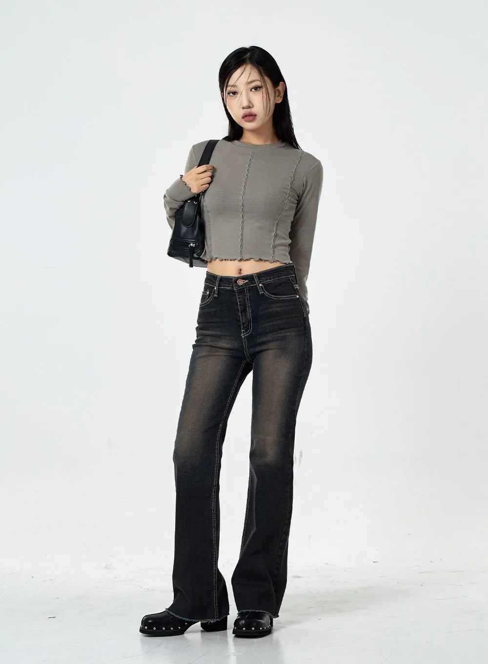 Basic Washed Bootcut Jeans CS07