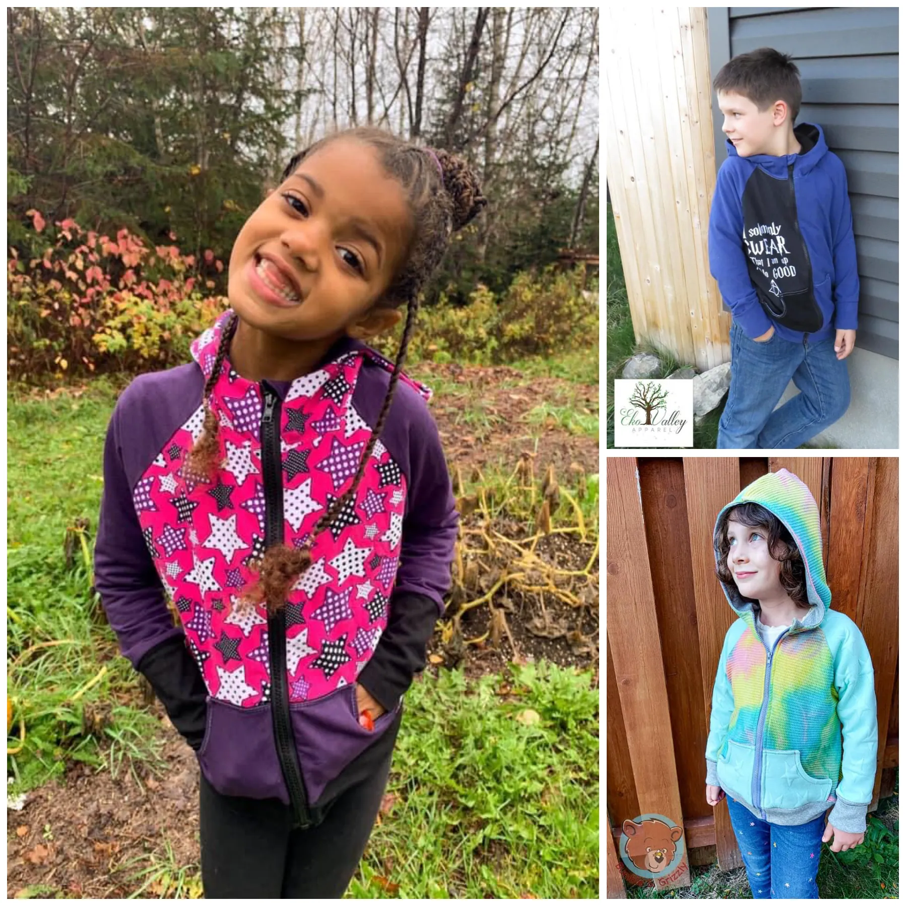 Big Kids  Zip Up Raglan