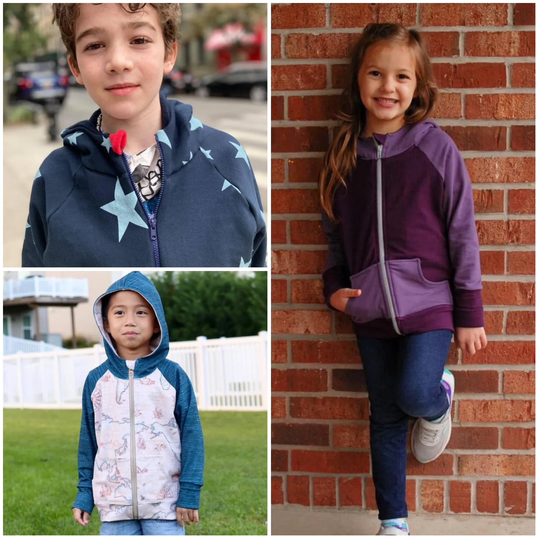 Big Kids  Zip Up Raglan