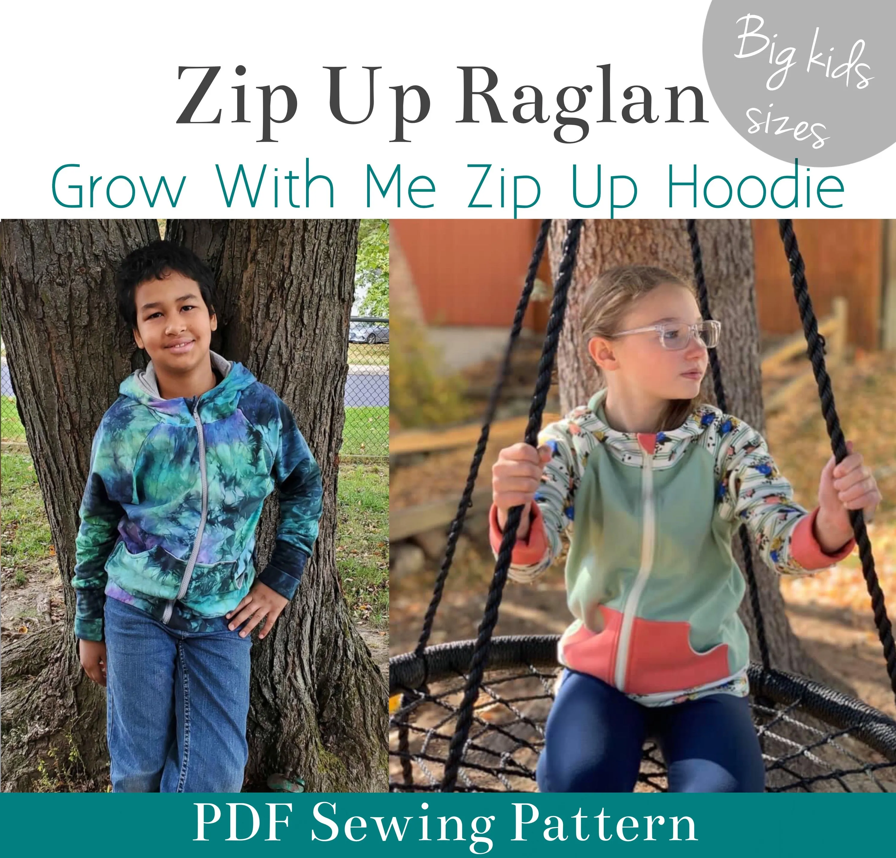 Big Kids  Zip Up Raglan
