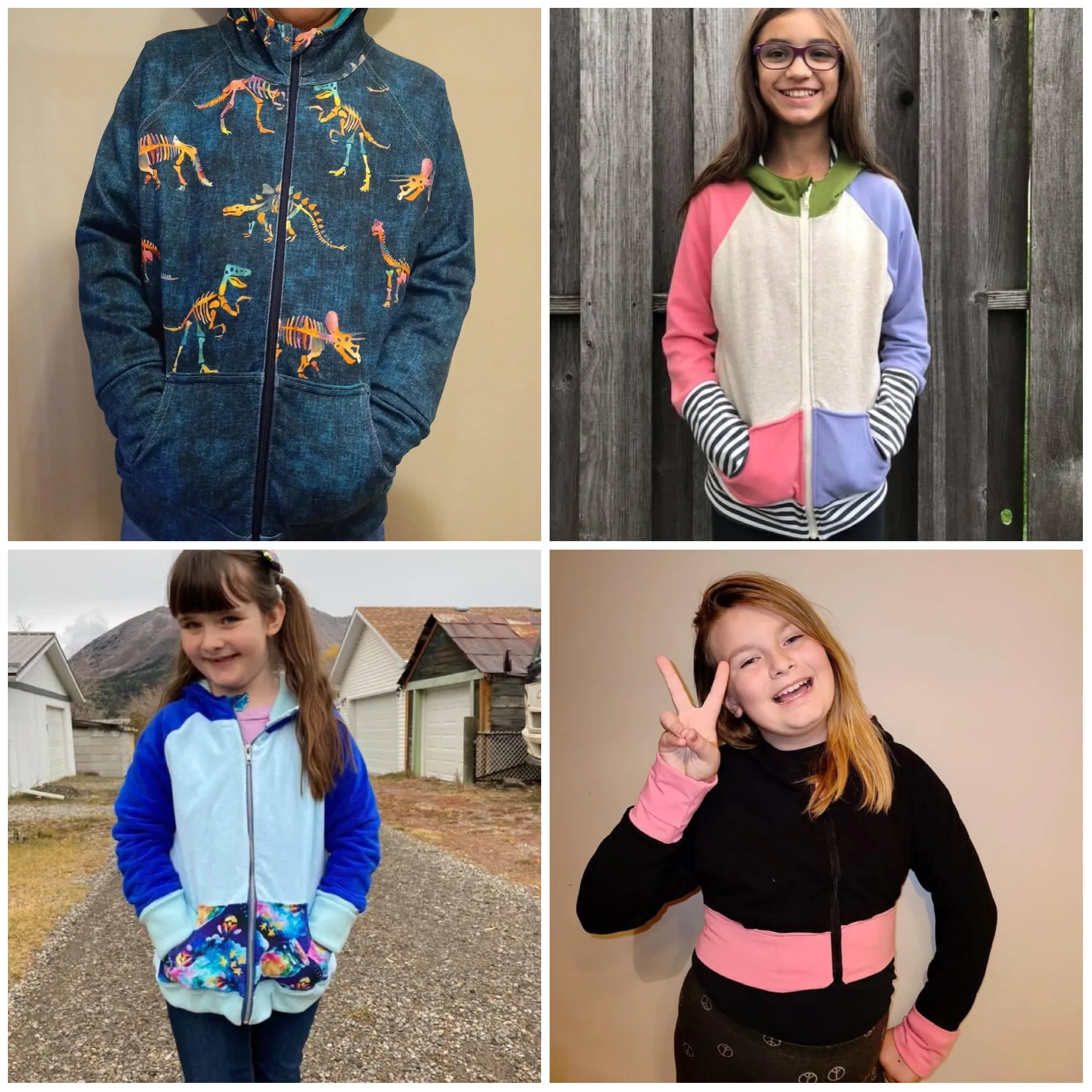 Big Kids  Zip Up Raglan