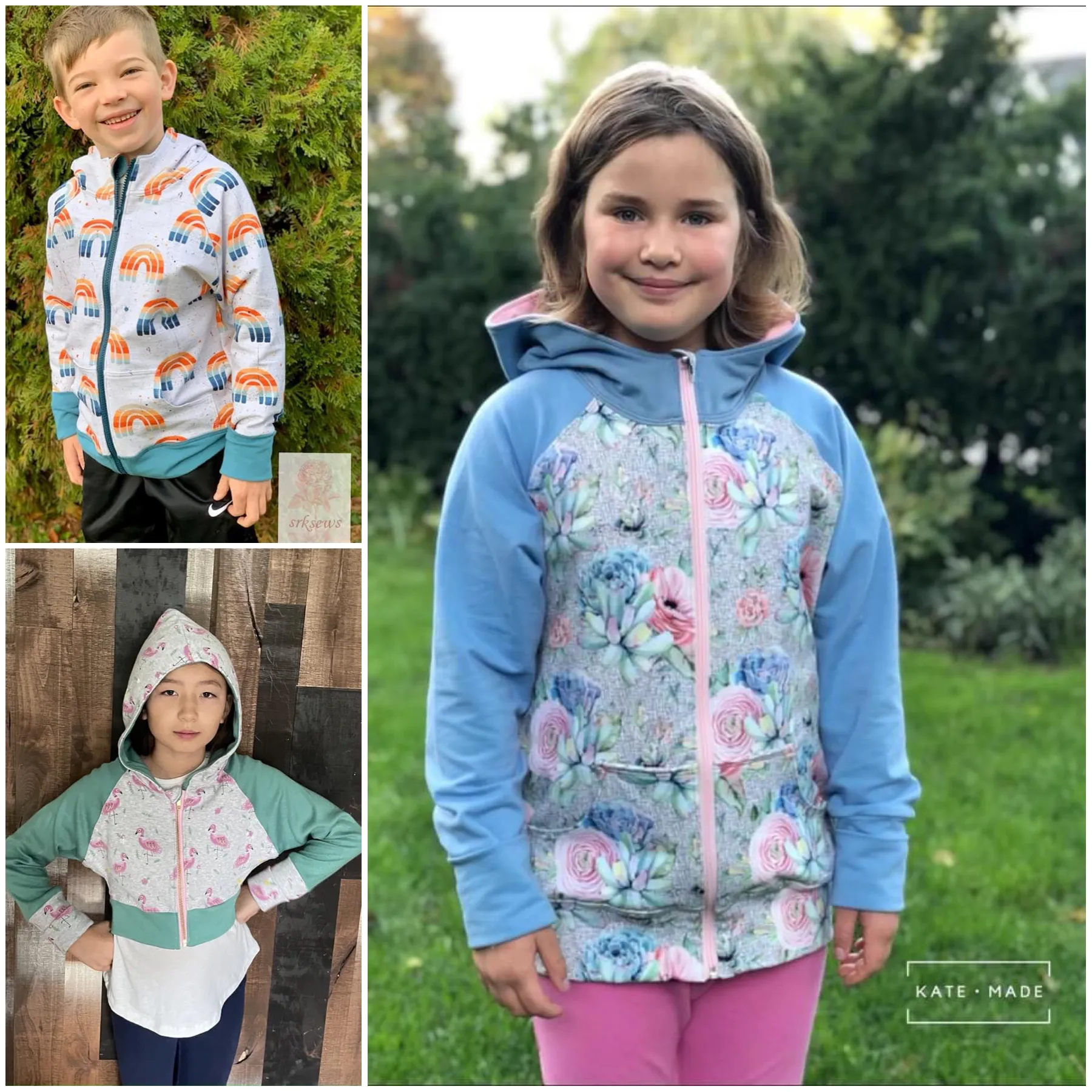 Big Kids  Zip Up Raglan