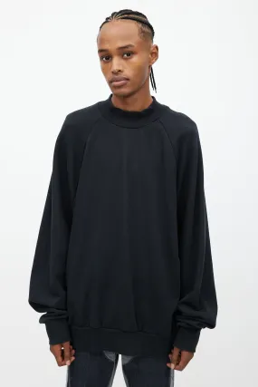 Black Side Zip Oversized Sweatshirt