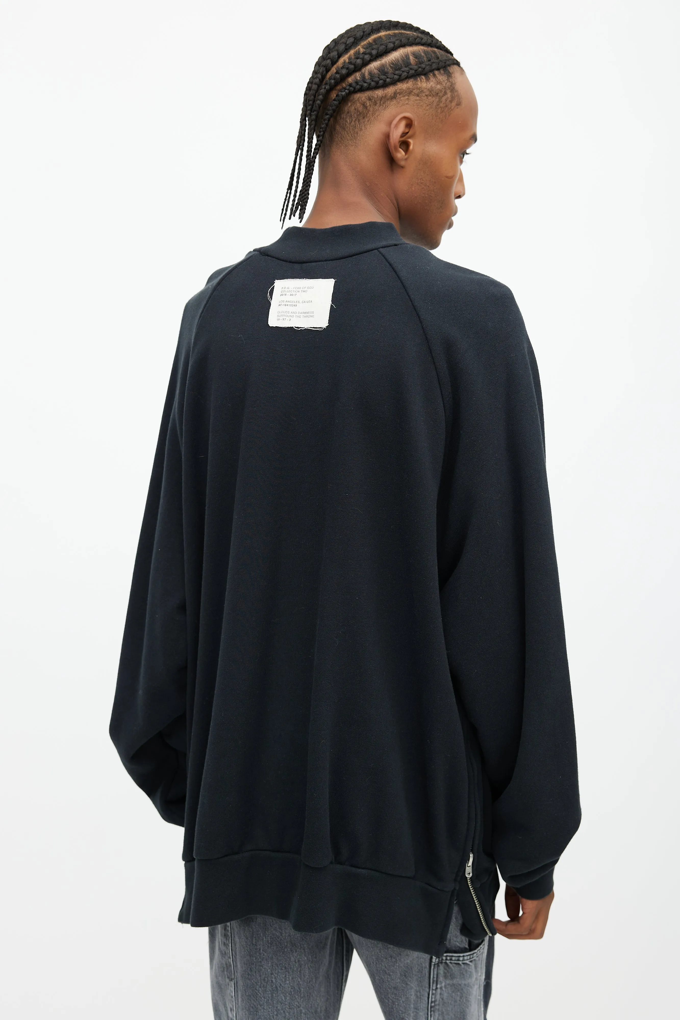 Black Side Zip Oversized Sweatshirt