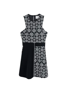 circle-print a-line mini dress