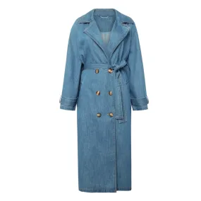FRNCH | Daly Denim Trench Coat | Blue