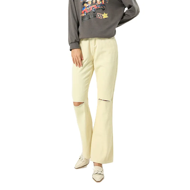 Julia Fashion - High Waisted Knee Distressed Jeans
