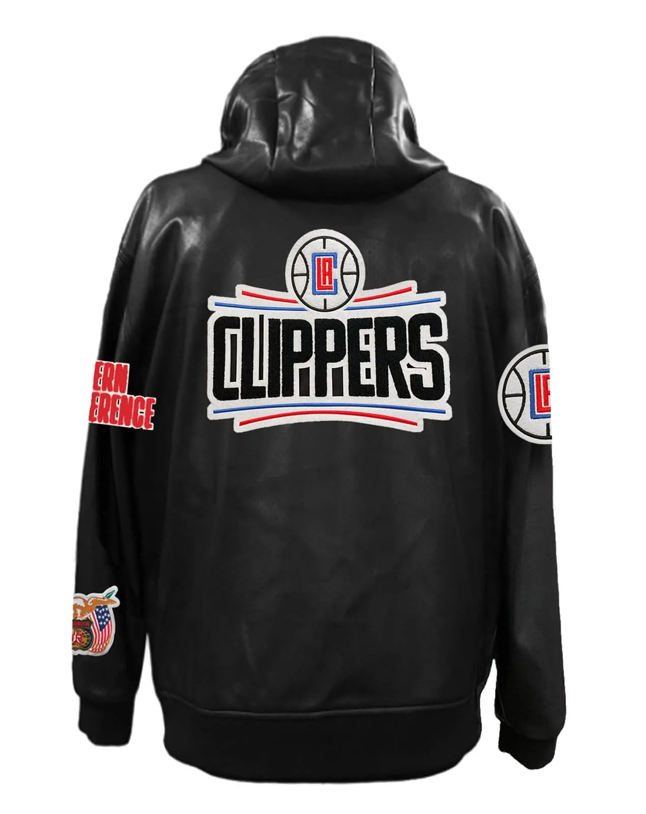 LOS ANGELES CLIPPERS LIGHTWEIGHT VEGAN ZIP-UP HOODED JACKET