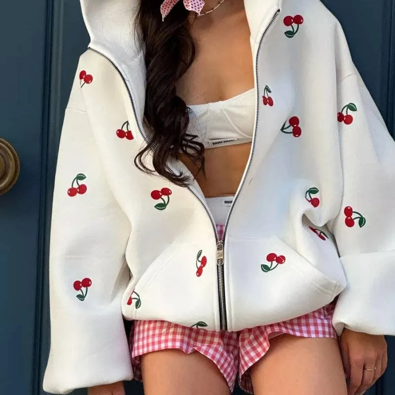 Oversized Hooded Zip-Up Jacket