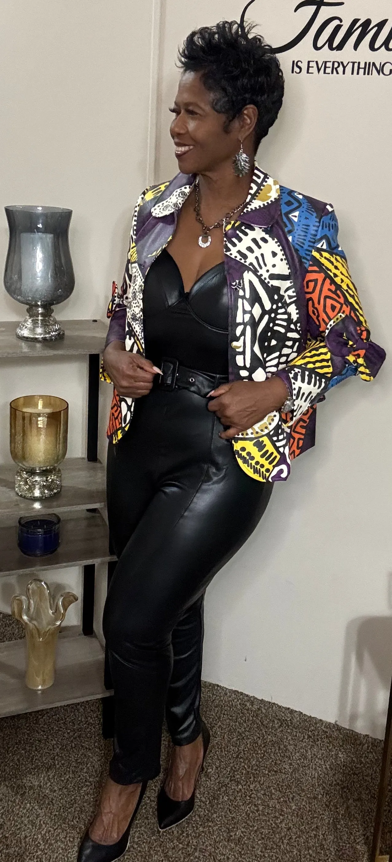 Pop up star faux leather jacket