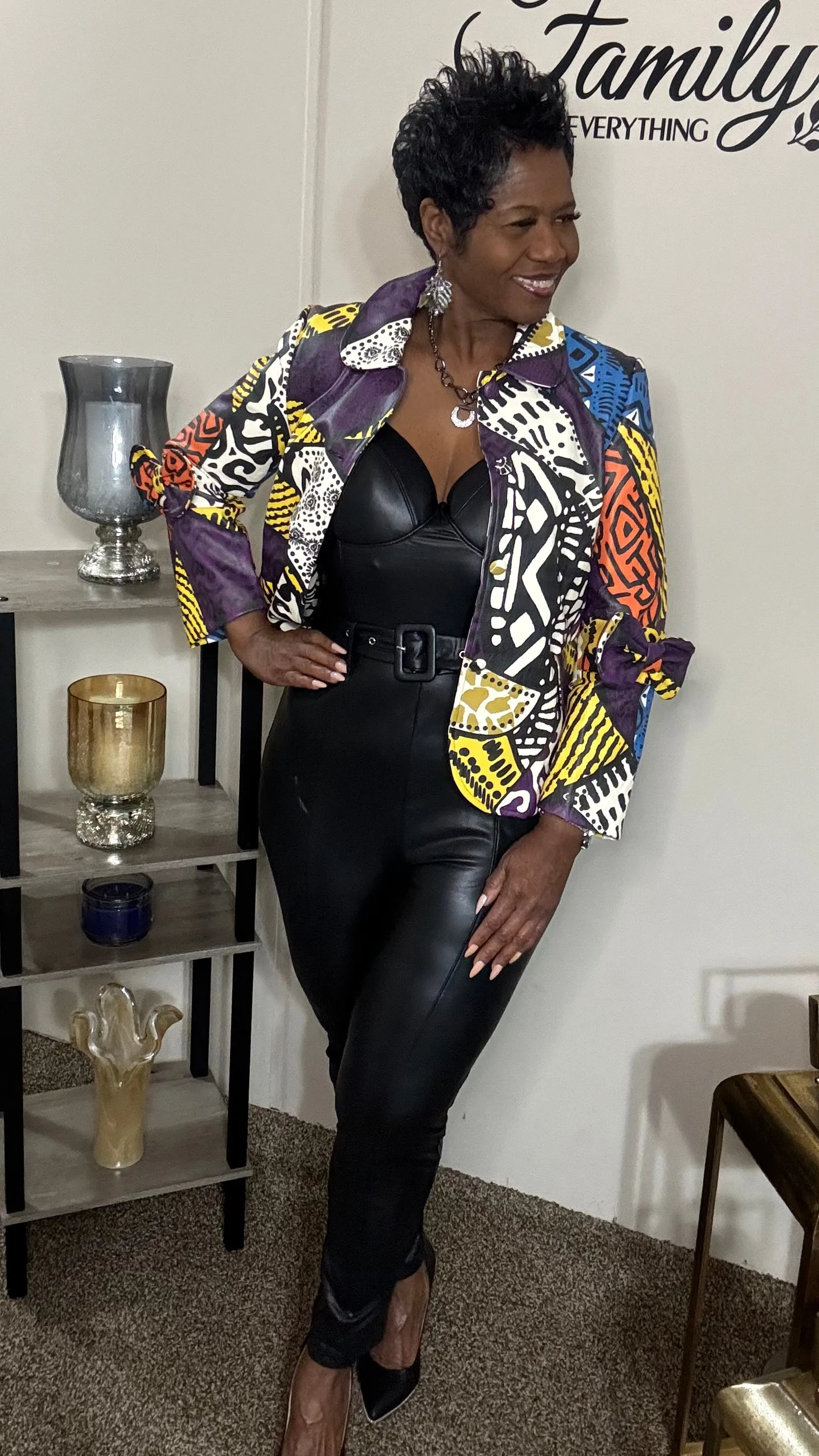 Pop up star faux leather jacket