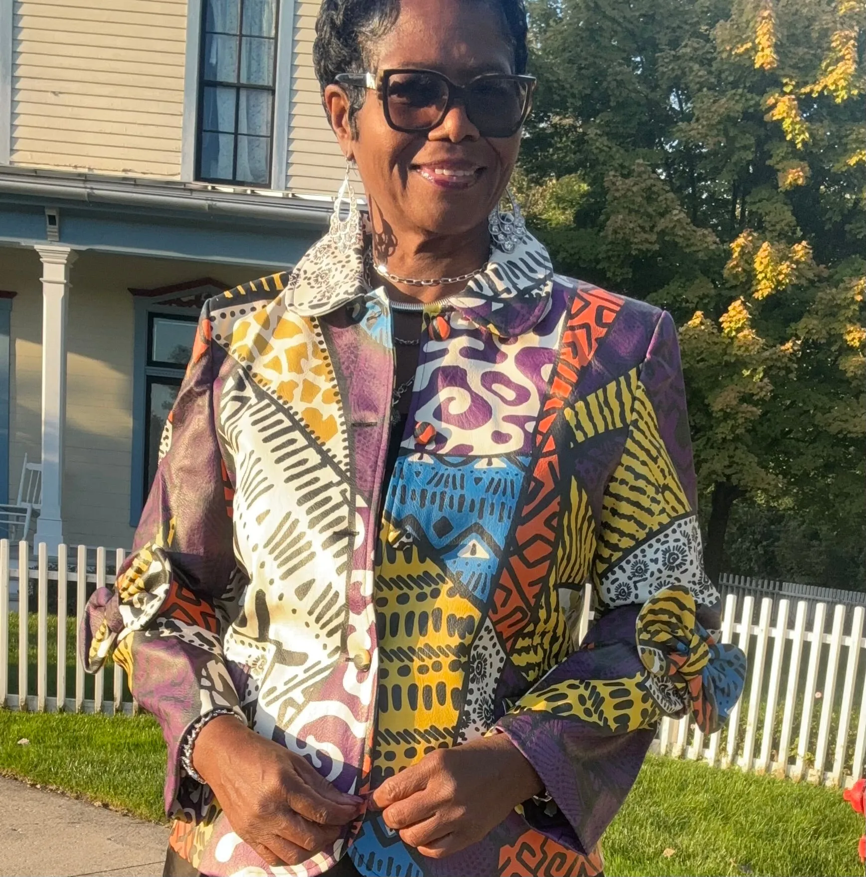 Pop up star faux leather jacket