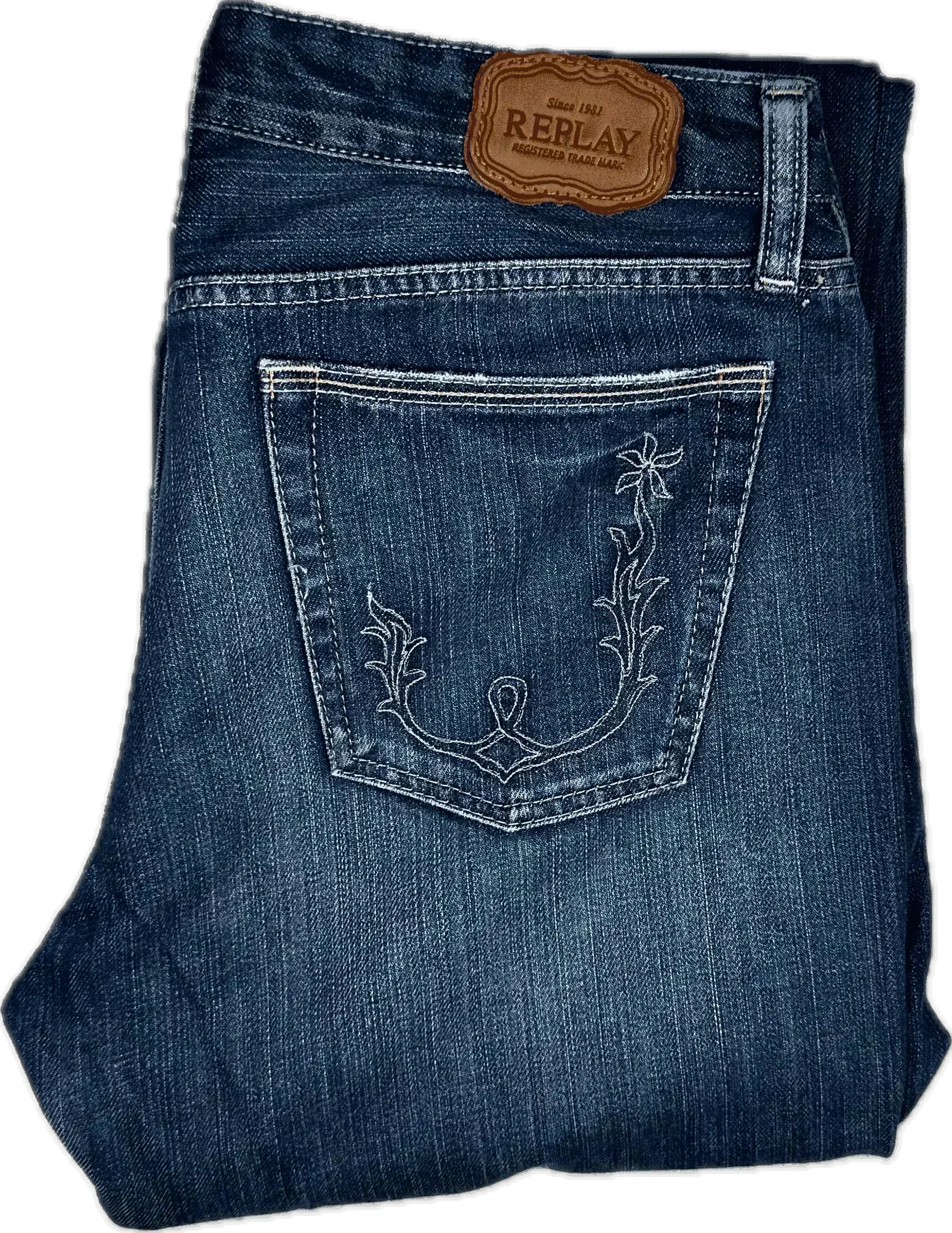 Replay Womens Low Rise Bootcut Jeans - Size 30