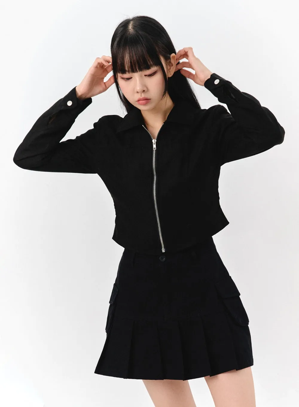 Suede Zip-Up Top IS322