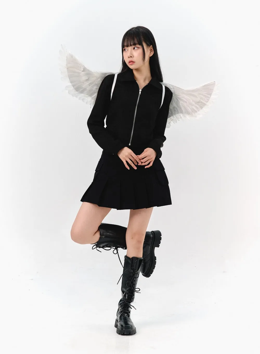 Suede Zip-Up Top IS322