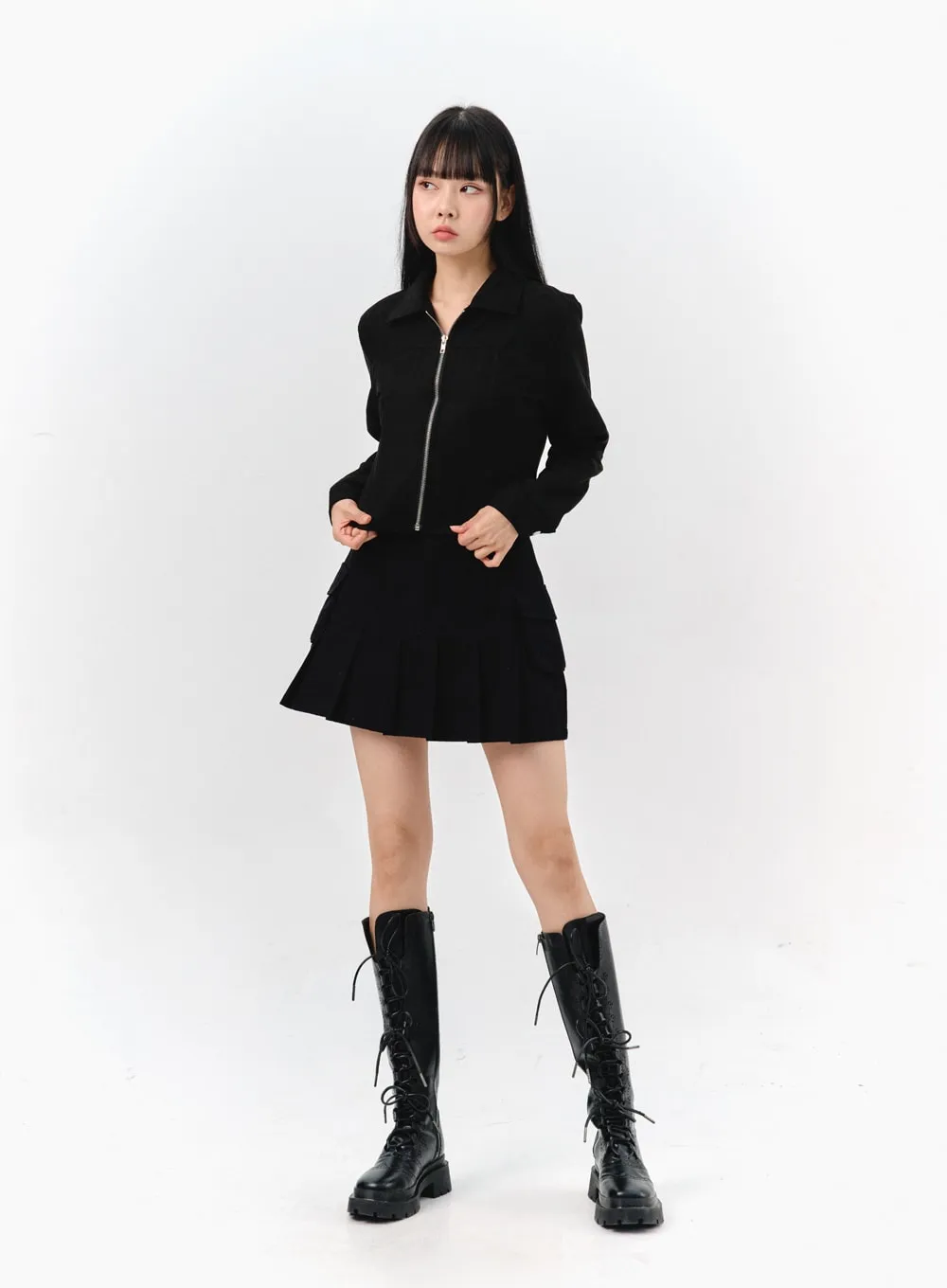 Suede Zip-Up Top IS322