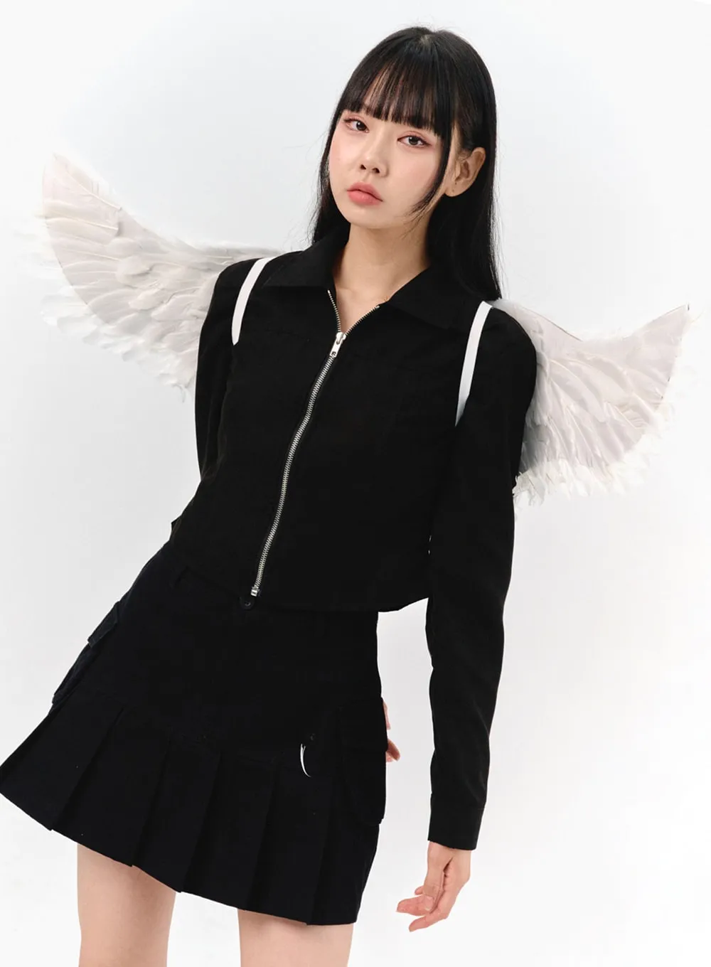 Suede Zip-Up Top IS322