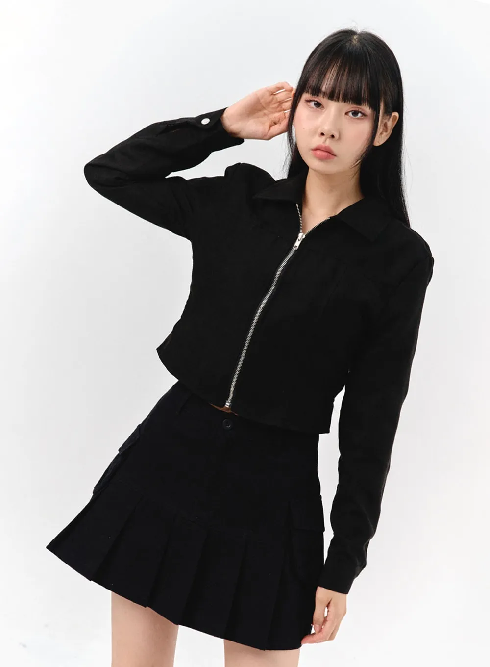 Suede Zip-Up Top IS322