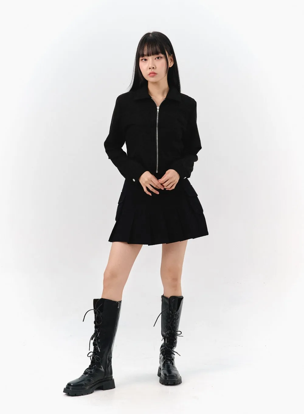 Suede Zip-Up Top IS322