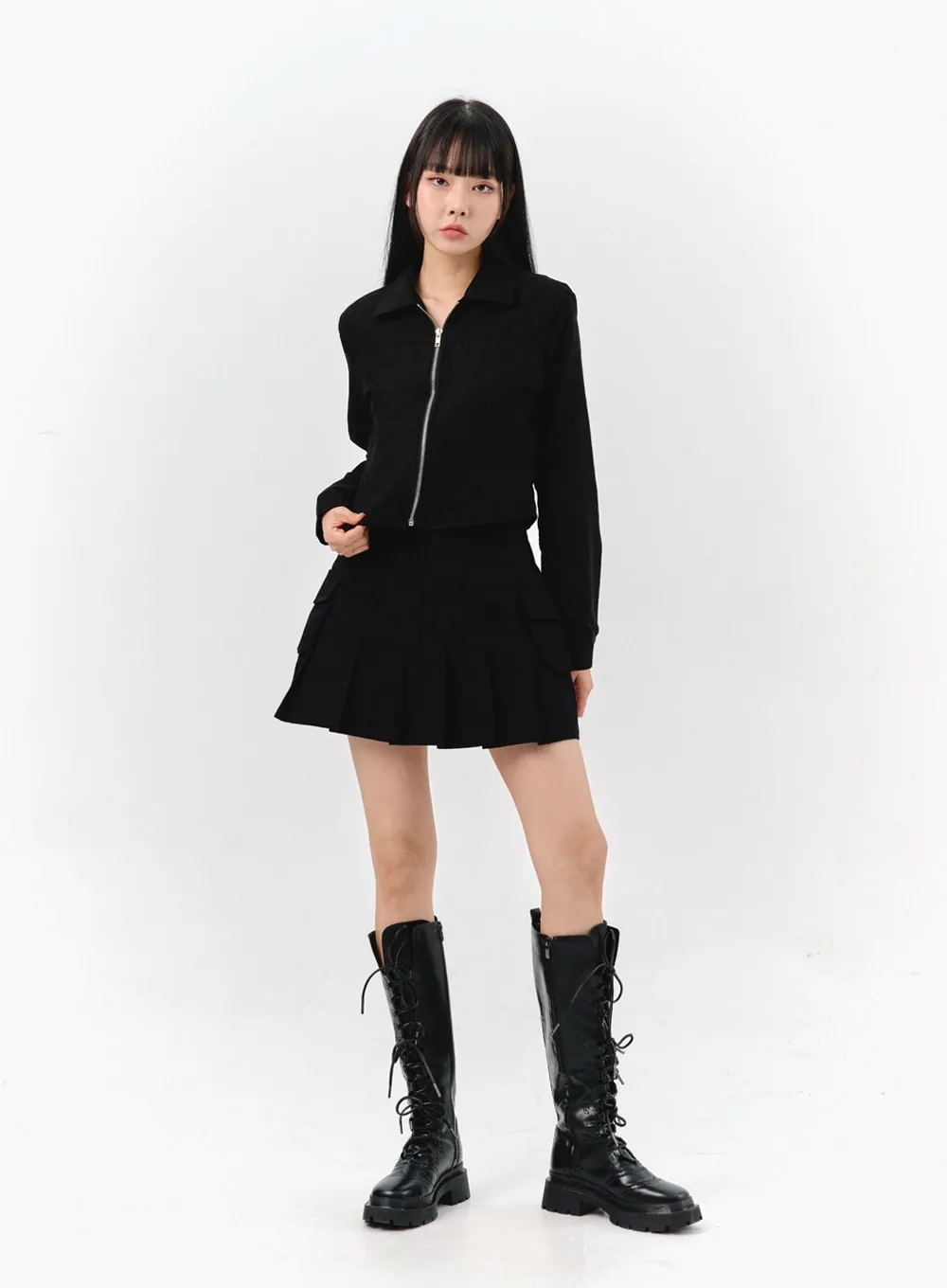 Suede Zip-Up Top IS322