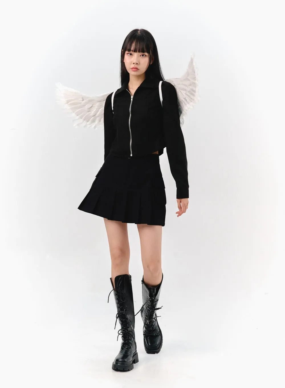 Suede Zip-Up Top IS322
