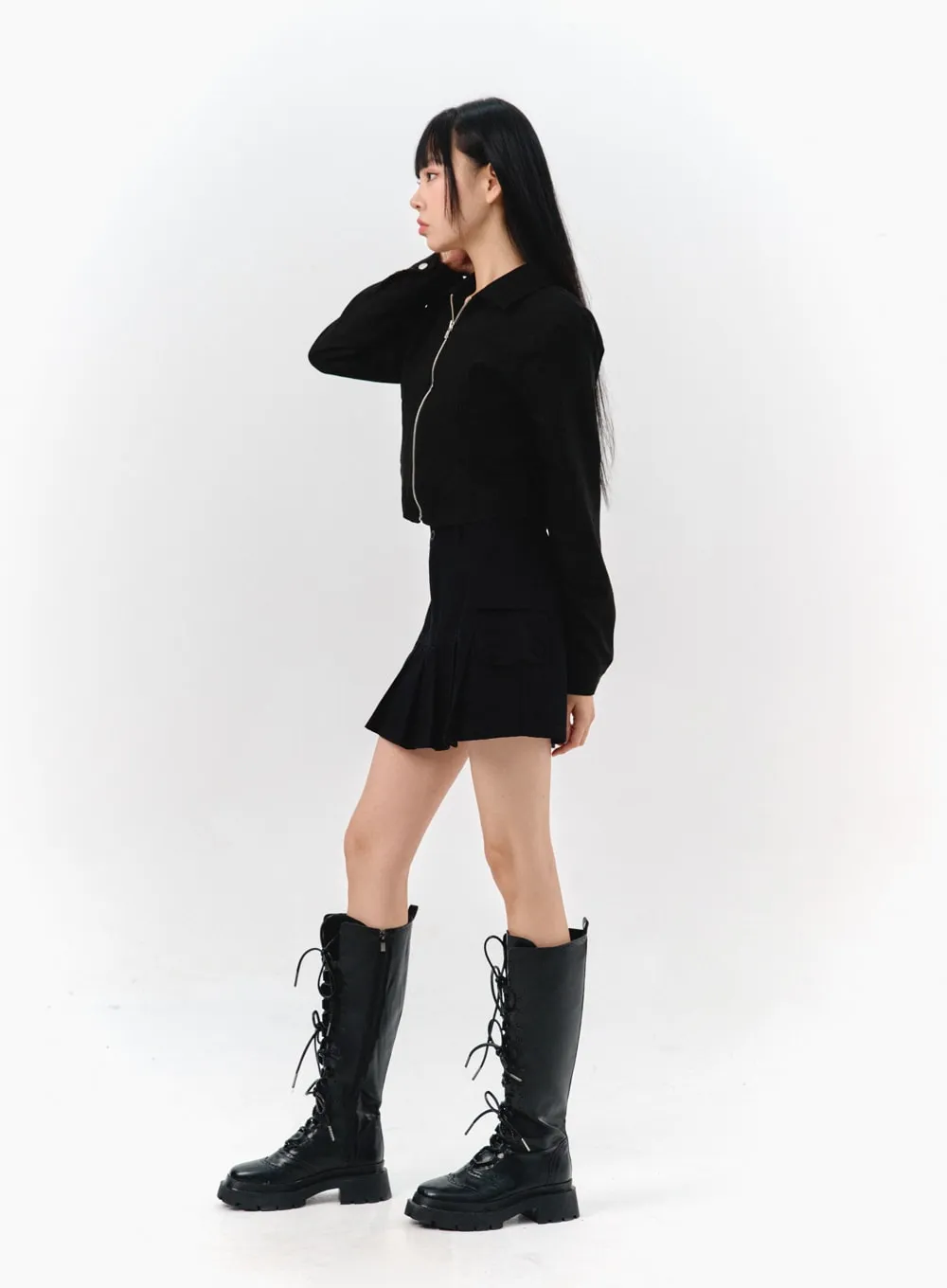 Suede Zip-Up Top IS322